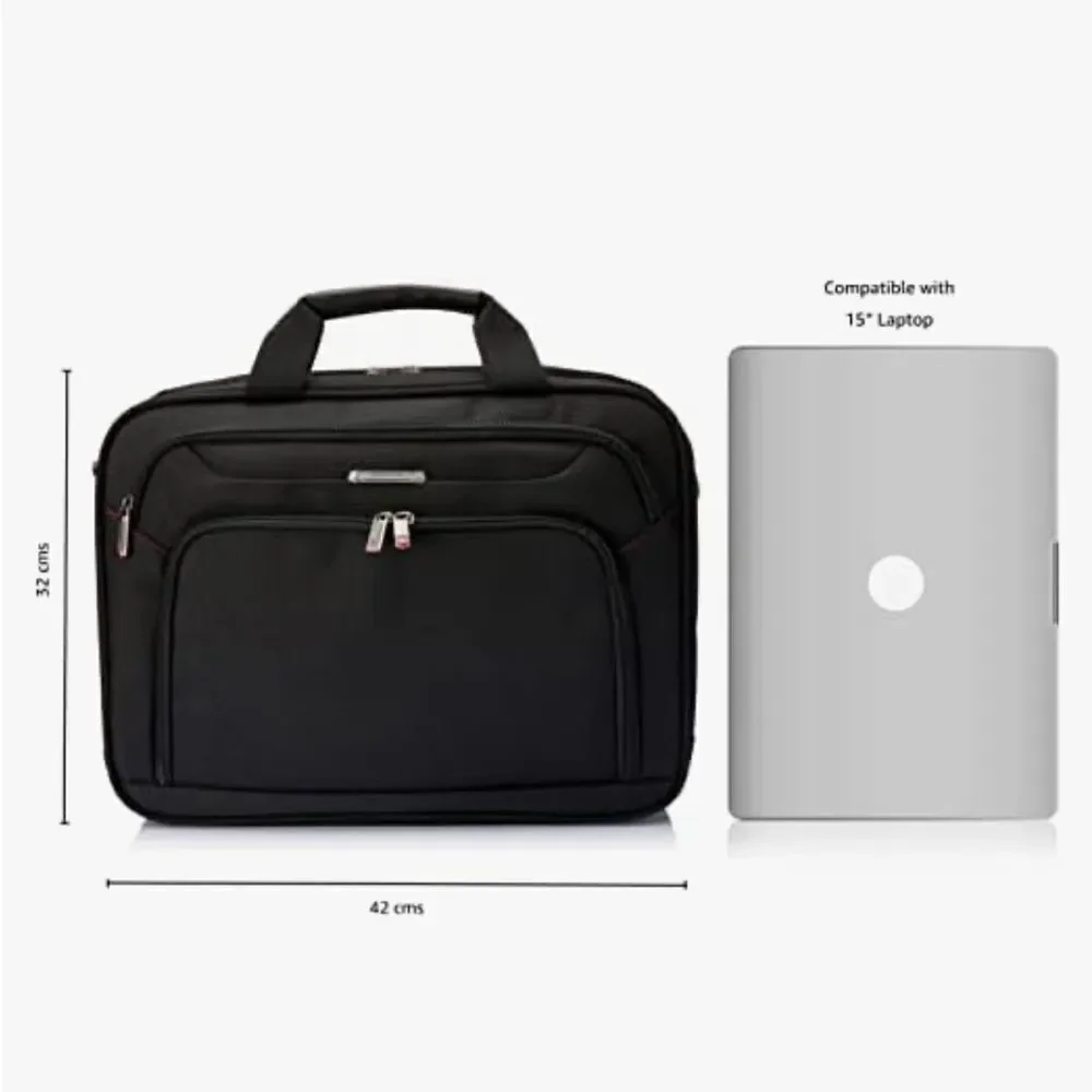 Samsonite luggage 3 Toploader Briefcase,, Polyester, Black, black